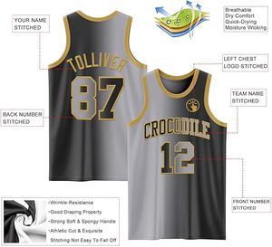Conjuntos estampados de equipos de baloncesto americanos transpirables, camisetas deportivas ajustadas personalizadas para hombres y mujeres al por mayor - Product Image 2