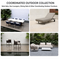 Ensemble de salle à manger d'extérieur en aluminium résistant aux intempéries, fauteuils en corde tressée, mobilier de patio personnalisé OEM pour hôtel