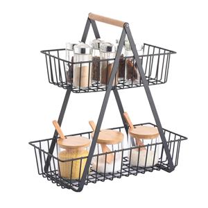 Cestino portaoggetti da tavolo MSV, design industriale, legno e acciaio, nero opaco - Product Image 1