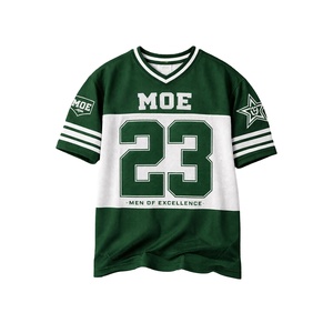 Maillot de football américain tendance vert forêt et blanc, style rétro, coupe oversize, en maille respirante, personnalisable pour équipes sportives, vêtement de mode - Product Image 4