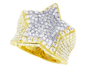 แหวนเพชรโมอิสชุบทองสำหรับผู้ชายและผู้หญิงเครื่องประดับเงิน925ฮิปฮอปเย็น - Product Image 2