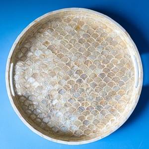 Plateau rond en nacre rectangulaire écologique personnalisé OEM Décoration de table Plats du Vietnam - Product Image 6