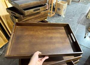 Solid Pattern Premium Wooden <b>Tray</b> From Vietnam Natural Hardwood Material Dining Serving Decoration and Kitchenware Wholesales - Product Image 6
