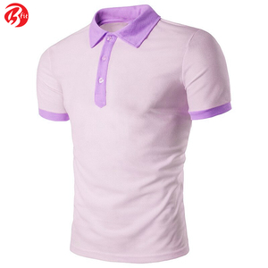 Los hombres de varios colores usan polos de manga corta Impresión de transferencia de calor Camisas de polo transpirables de estilo informal liso - Product Image 5