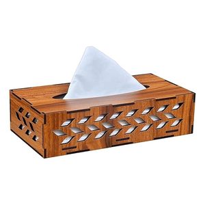 Elegante caja de pañuelos de madera con mango para decoración minimalista Caja de pañuelos de madera de bambú moderna para hogares ecológicos sostenibles a bajo precio - Product Image 4