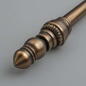 Old Town Single Aluminum Curtain Pole Crafted Skilled Artisans Iron Detailing Providing Strength Modern Decorative Elegance - Product Image 1