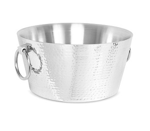 Cubo de hielo aislado de acero inoxidable de doble pared plateado con cubierta de tapa ideal para fiestas y pícnic - Product Image 4