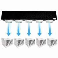 Kit de plénum rectangulaire isolé pour ventilo-convecteur 5 zones, grille de ventilation en PVC pour montage au plafond, installation facile, usage en appartement, design minimaliste