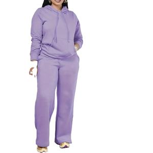 Ensemble 2 pièces d'été pour femme, style urbain, motif uni, sweat à capuche et pantalon de jogging, en molleton Spandex/Polyester anti-boulochage, coupe courte - Product Image 4