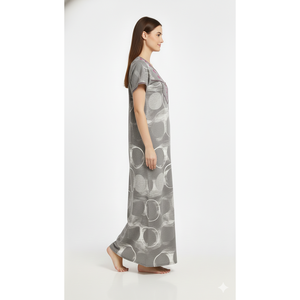 Camisón Cómodo para Mujer Alpine, Talla XXL, Estampado, Largo, Suave y Cómodo, Tejido, Manga Corta, con Bolsillo Lateral, para Uso Doméstico - Product Image 3