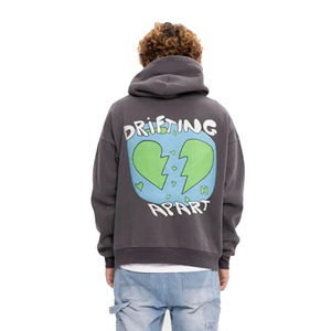 Qualité supérieure Hommes Gris Épaule tombante 3D Foam Puff Imprimé Pull Hoodies À Vendre En Vrac Respirant Logo Personnalisé Hoodies - Product Image 3