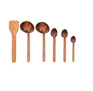 Colección de Lujo, Juego de 3 Utensilios de Cocina, Cuchara para Sopa de Madera Natural Ecológica de Alta Calidad, Hecha en India, Nuevo Diseño - Product Image 5