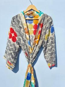 Kimono de seda hecho a mano indio de estilo Vintage para mujer, ropa informal para salón de playa, suministro ODM, ropa musulmana tradicional - Product Image 2