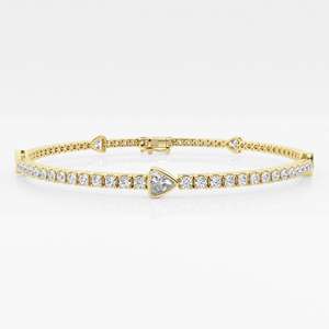 Beau bracelet en or rose 10 carats avec des diamants ronds en forme de trillion, idéaux pour les bijoux de cadeaux romantiques et de mariage - Product Image 3