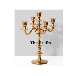 Candelabre de qualité supérieure en aluminium couleur or pour la décoration de mariage - Product Image 2