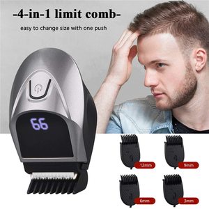 Kit de tondeuse à cheveux électrique sans fil rechargeable 4-en-1 étanche avec 2 têtes de coupe pour hommes - Product Image 4