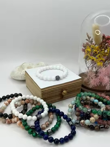 Magnetic Hematite for <b>Bracelet</b> for Smoking Cessation Stretch Natural Stone Lava Beaded <b>Bracelets</b> <b>Tiger</b> <b>Eye</b> Onyx Howlite Gift - Product Image 2