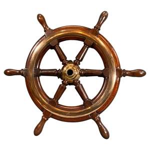 Natural Finished Mid century Modern Nautical Beach Wooden Boat <b>Ship</b> Steering <b>Wheel</b> Home Boat Indoor Boat <b>Ship</b> Decor Usage - Product Image 2