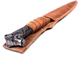 Couteau de camping Odin's Raven de style viking nordique, lame en acier à haute teneur en carbone, manche en acier, dureté HRC60-65, 0,2-0,5 kg, lame pleine, fourreau - Product Image 6