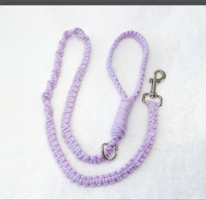 Cotton Rope and Leather Dog <b>Leash</b> Customized Colored Cotton Rope Handmade Dog <b>Leash</b> <b>Pet</b> <b>Leash</b> Set - Product Image 2