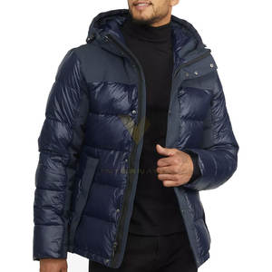 Nouvelle arrivée veste à bulles d'hiver légère pour hommes Logo personnalisé et col montant style rue haute prix de gros - Product Image 1