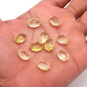 Cuentas de Cuarzo Limón Talladas en Forma de Nube, Facetadas, Sueltas, de 12 mm - Product Image 3