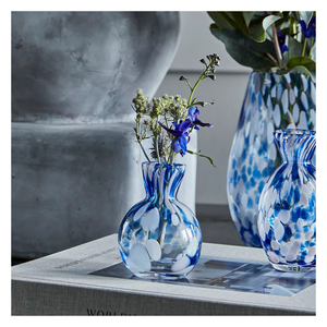 Pieza de decoración Vasen de cristal azul estilo Murano de confeti de alta calidad para hogares modernos, exhibiciones florales y regalos a precio de mercado - Product Image 1