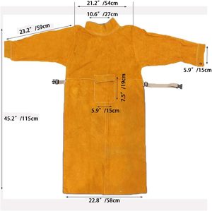 ผ้ากันเปื้อนสำหรับงานเชื่อมเครื่องหนังวัวใช้ป้องกันหน้าอกสำหรับทำงานบาร์บีคิว - Product Image 5