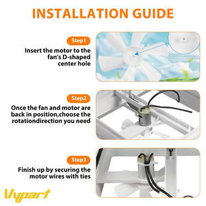 Ventilateur de ventilation pour camping-car de 6 pouces avec moteur 12V, ventilateur d'évacuation pour salle de bain pour la circulation de l'air - Product Image 4
