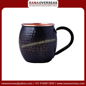 Huge Selling Hammered Design Black Color Moscow Mule Copper Mugs Set of 2 Manufacturer and Exporter From India - Product Image 5