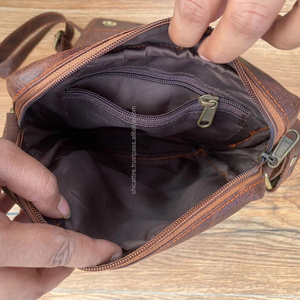 Nuevo hecho a mano Venta caliente Jacquard cuero genuino Sling Bags Multiuso Nuevo Vintage elegante bandolera tarifa barata producto a granel - Product Image 6