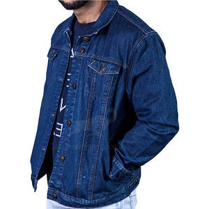Veste en jean décontractée pour homme en coton 100% couleur unie avec logo frontal, respirante et écologique, confortable, style streetwear - Product Image 5