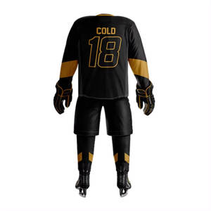 Vêtements de sport Maillot de hockey sur glace 100% Ensembles de hockey sur glace en polyester pour patchs personnalisés Ensembles de maillots de hockey sur glace fabriqués au Pakistan - Product Image 2