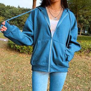 Sweats à capuche pour femmes, vestes à fermeture éclair pour filles, sweats à capuche en polaire décontractés, pulls amples, style décontracté, sweats à capuche à fermeture éclair à séchage rapide pour femmes - Product Image 6