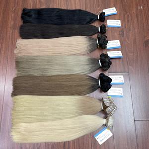 ¡ALTA CALIDAD SUPERIOR! 100% Extensiones de cabello humano de trama vietnamita Extensiones de cabello de trama Remy dibujado doble virgen crudo - Product Image 2