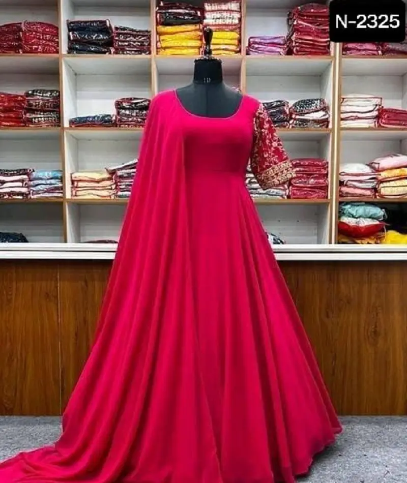 파티 착용 긴 Kurti 최고 가운 유형 아름다운 인쇄 원피스 부드러운 직물 인도 여자 의류 착용 도매 가격 저렴한 비용