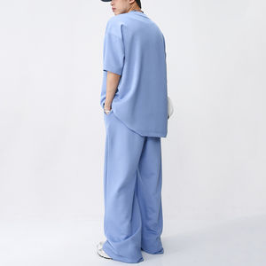 Customized Loose Short sleeved <b>T</b>-<b>shirt</b> Pants Tracksuits Solid Color Simple Streetwear Plus Size Men's Sets with Custom LOGO - Product Image 6