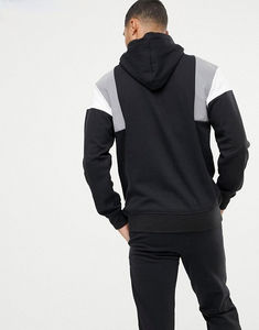 High-Quality Custom Heavyweight <b>Oversized</b> Men's Streetwear <b>Hoodie</b> Sustainable Cotton <b>Fleece</b> Color Block Patchwork Unisex - Product Image 6