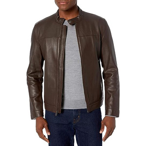 Chaquetas de Cuero para Hombre, Última Moda 2023, Invierno, Color Sólido, Alta Calidad, Antibacterianas, Diseño Casual, para Motociclismo, Servicio OEM - Product Image 1