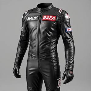 Combinaison de course en cuir de vache haute performance | Engrenage de piste perforé | Bosse aérodynamique | Option de logo personnalisé OEM/ODM - Product Image 3