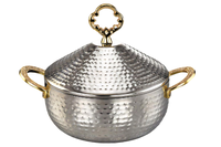 Nouveaux pots à nourriture en métal de qualité supérieure, faits à la main, luxueux, de forme ronde, pour la cuisine, en vente à bas prix