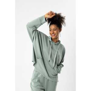 Sweat-shirt à capuche en tissu modal soyeux et texturé - Product Image 2