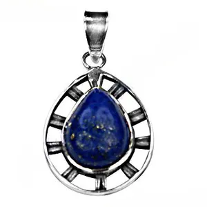 Pendentif goutte d'eau en argent 925 avec serti en lapis-lazuli, bijoux classiques pour femmes, à porter au quotidien - Product Image 3