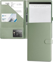 Organisateur de documents professionnel multi-poches en cuir PU avec fermeture magnétique, bloc-notes, emplacements pour cartes et porte-stylo