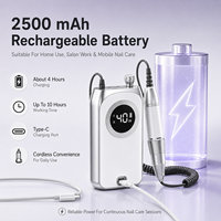 Machine à ongles électrique professionnelle portable 40000 tr/min rechargeable USB avec écran LED pour manucure, pédicure et retrait de gel