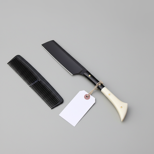 Navaja de Afeitar Recta de Acero Inoxidable de Grado Industrial, Negra, con Mango de Madera, Hoja de Punta de Clip, Soporte ODM OEM - Product Image 5