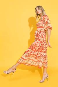 Vestido Midi largo con estampado Floral para mujer, ropa informal, Formal, holgado - Product Image 3