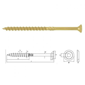 สกรูไม้เจาะด้วยตนเองขนาด5.0มม. ชุบสังกะสีสีเหลือง1ชิ้นยาว100มม120มม - Product Image 4