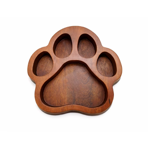 Bougeoirs artisanaux en bois de mangue naturel en forme de patte de chien, bols pour le remplissage de cire, pour la décoration de la maison et du jardin, décoration de Noël - Product Image 1