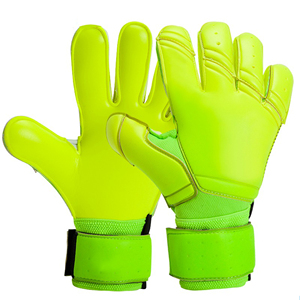 Gants de gardien de but professionnels jaune néon et bleu, paume en latex antidérapante, durables, pour match de football - Product Image 3